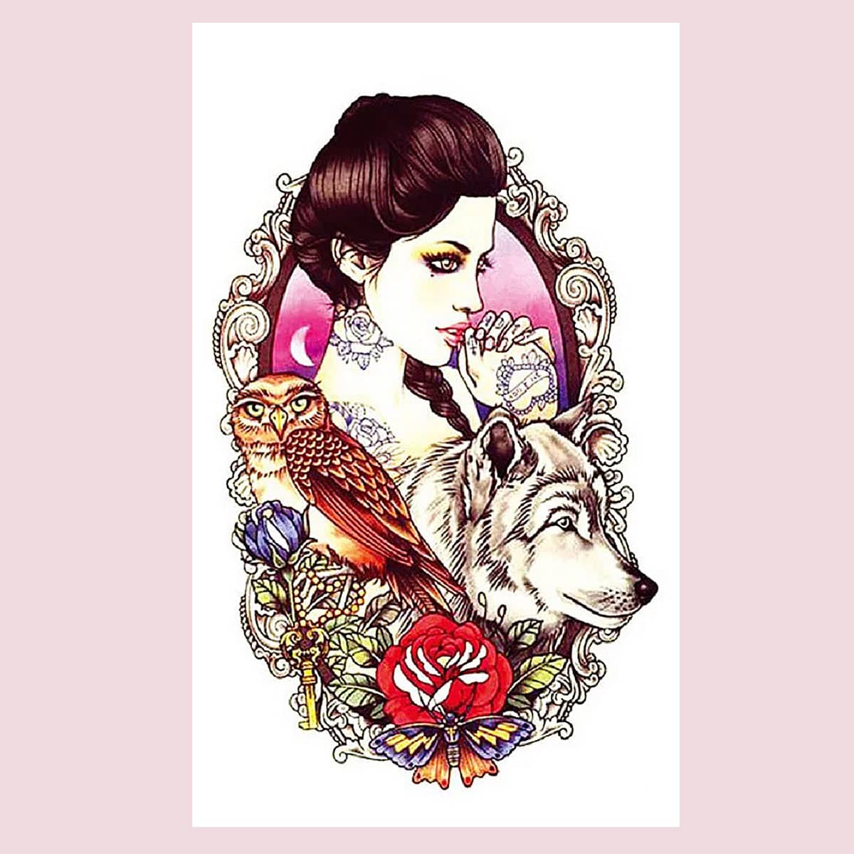 

1sheet Figure Tattoo Sticker, Multicolor