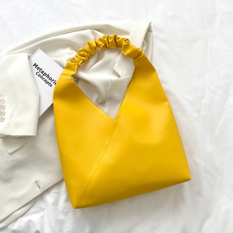 

Ruched Handle Bucket Bag, Yellow