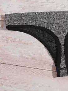 3 piezas Set bragas de space dye sin costuras - Gris - Ver 3