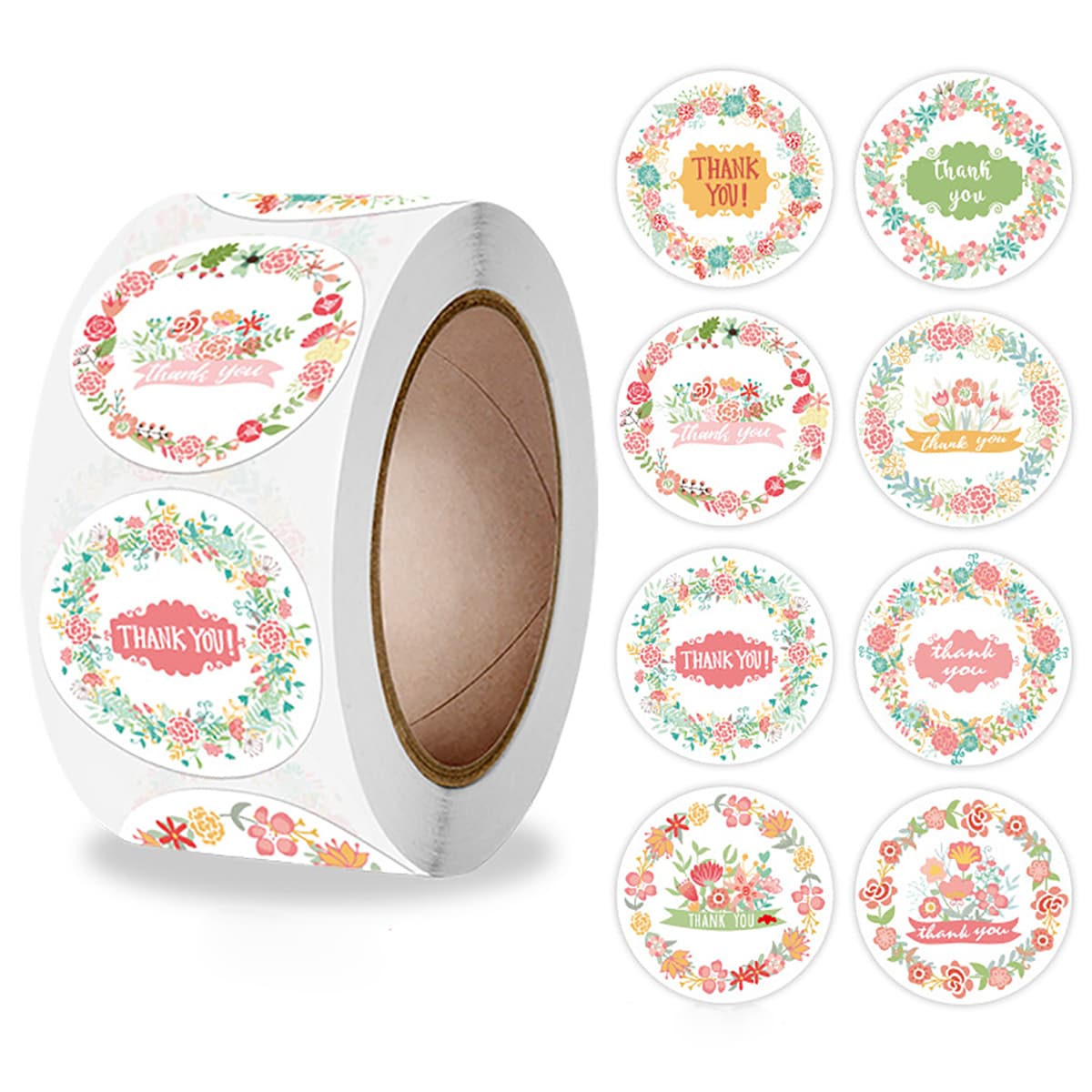 

2rolls Flower & Slogan Graphic Sticker, Multicolor