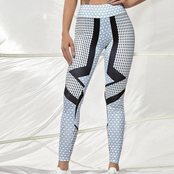 

Medium Stretch Colorblock Sports Leggings, Multicolor