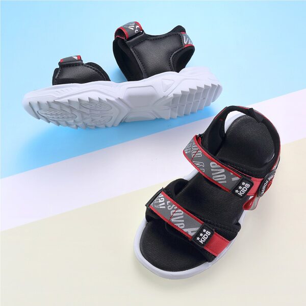 

Boys Letter Graphic Velcro Strap Sandals, Red