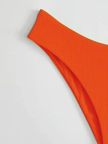 Rib Underwire Bikini For Summer Beach Vacation - Orange - View 3