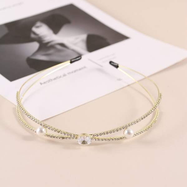 

Rhinestone Decor Hair Hoop, Gold