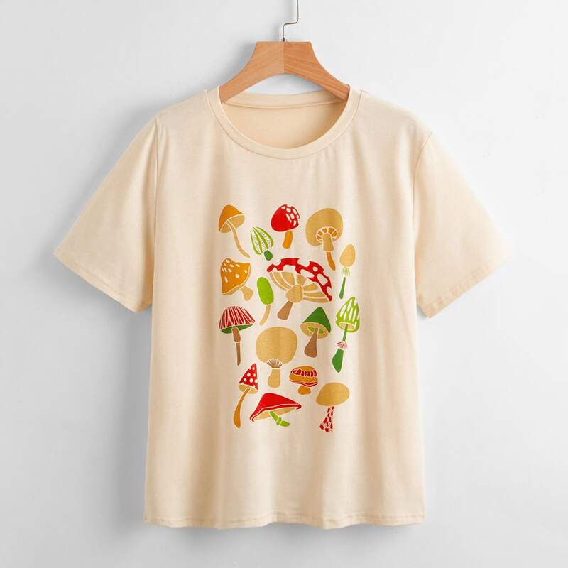 

Mushroom Graphic Tee, Apricot