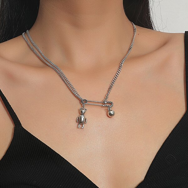 

Animal Charm Necklace, Silver