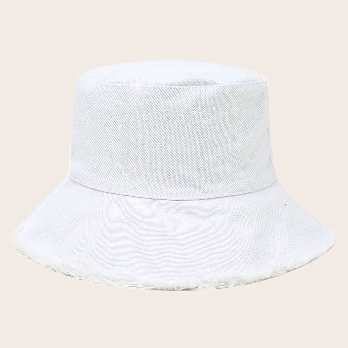

Raw Hem Bucket Hat, White