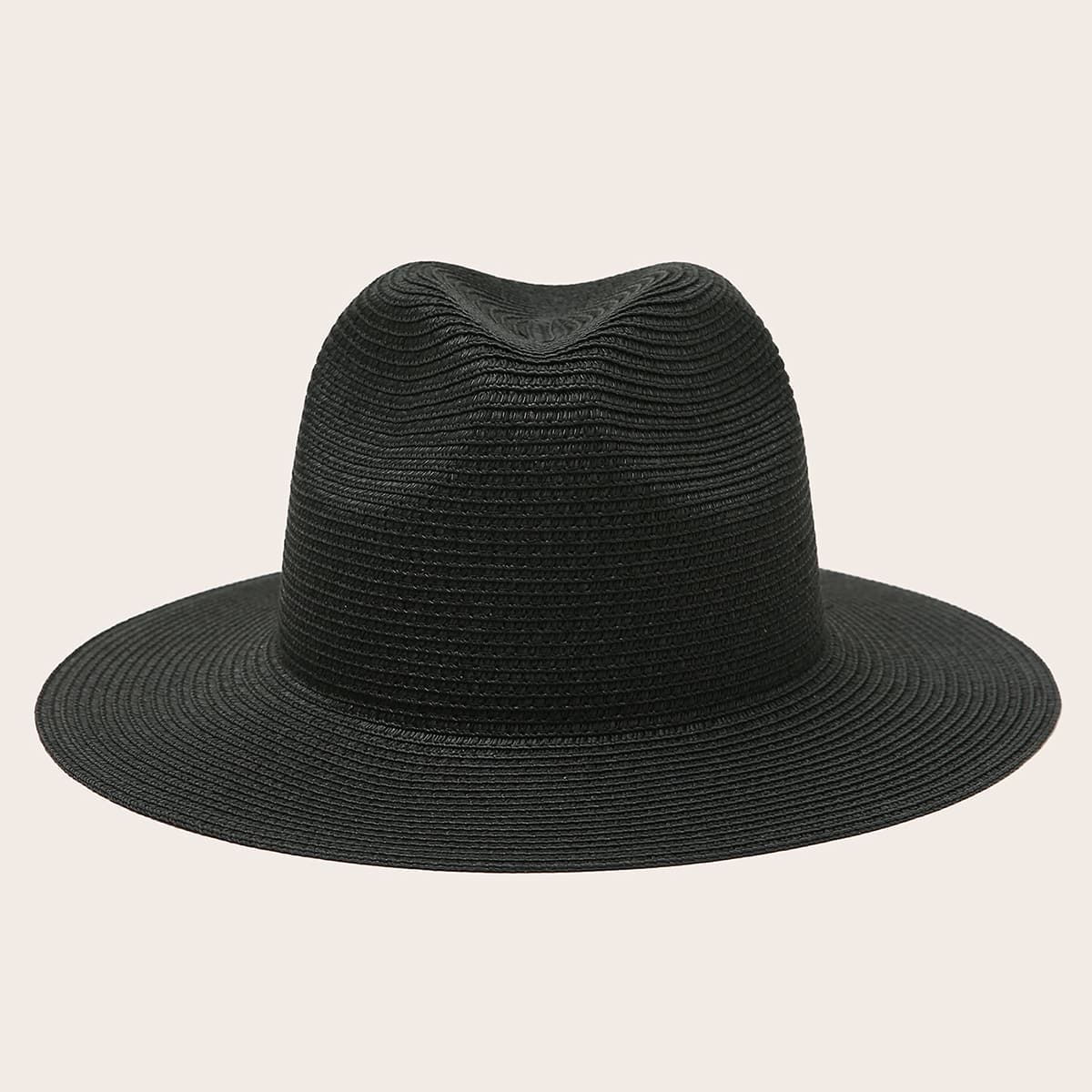 

Plain Straw Hat, Black
