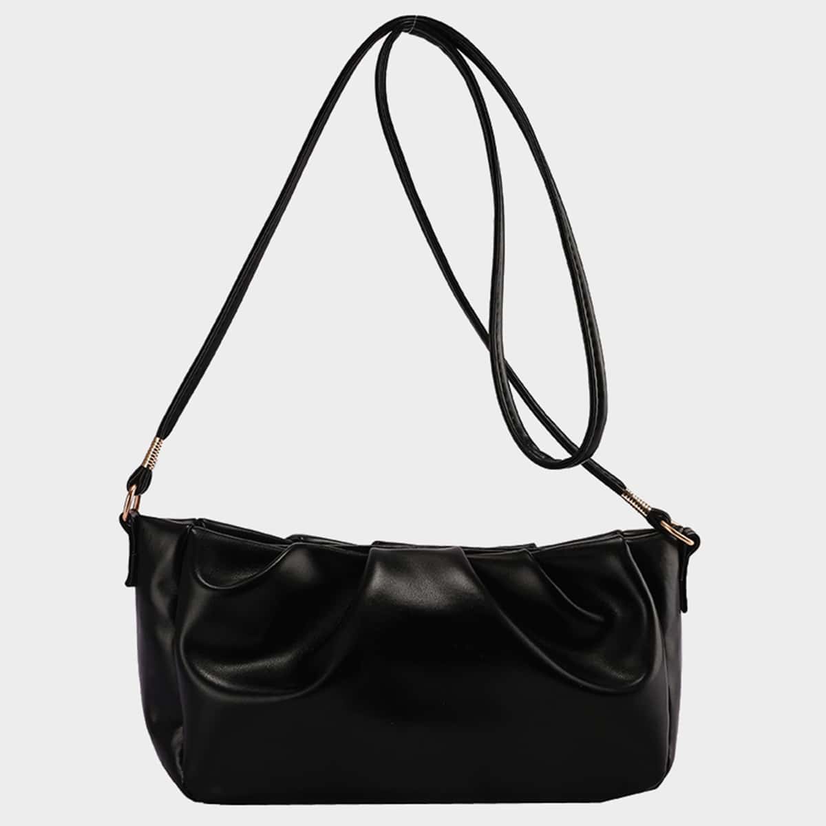 

Ruched Crossbody Bag, Black
