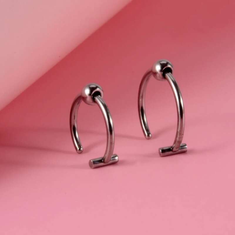 

2pcs Lip Ring, Silver