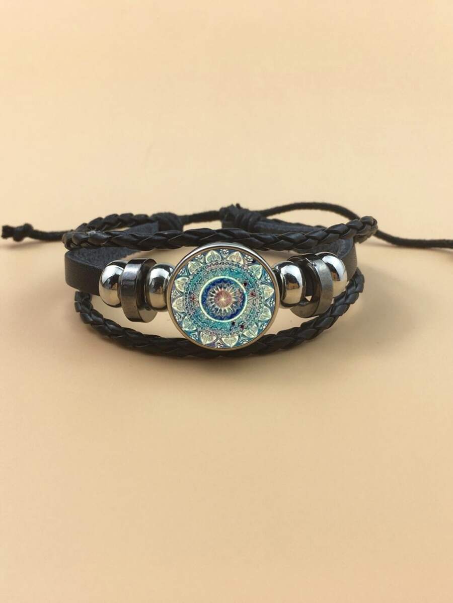 PU Leather Layered Bracelet - Black - View 1