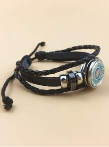 PU Leather Layered Bracelet - Black - View 3