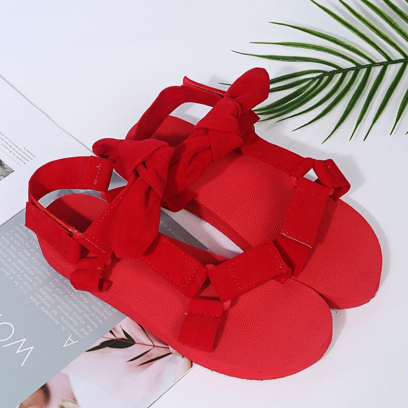 

Bow Decor Sport Sandals, Red