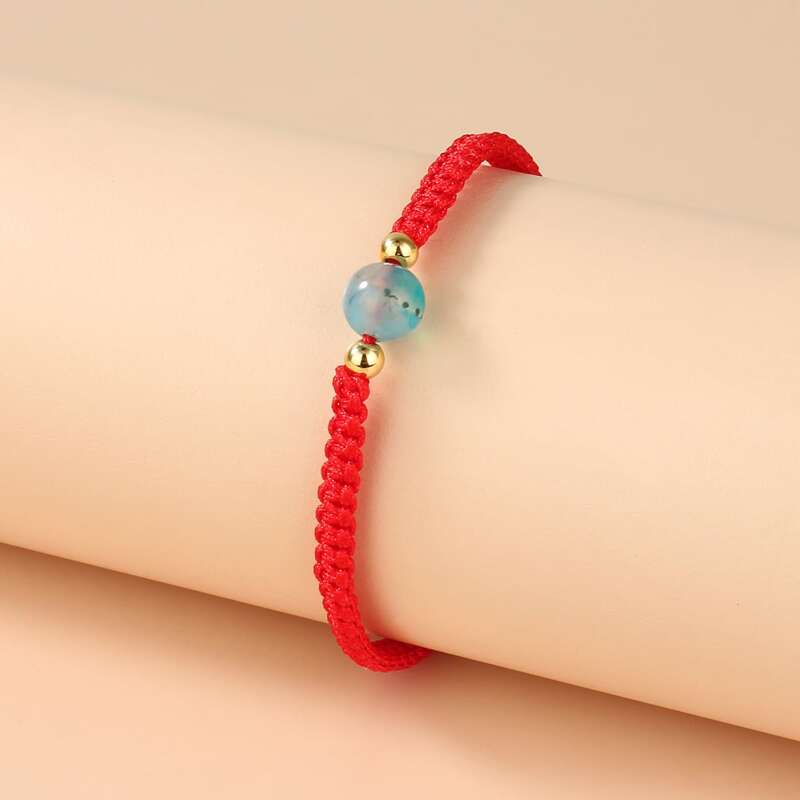 

Ball Decor Rope Bracelet, Red