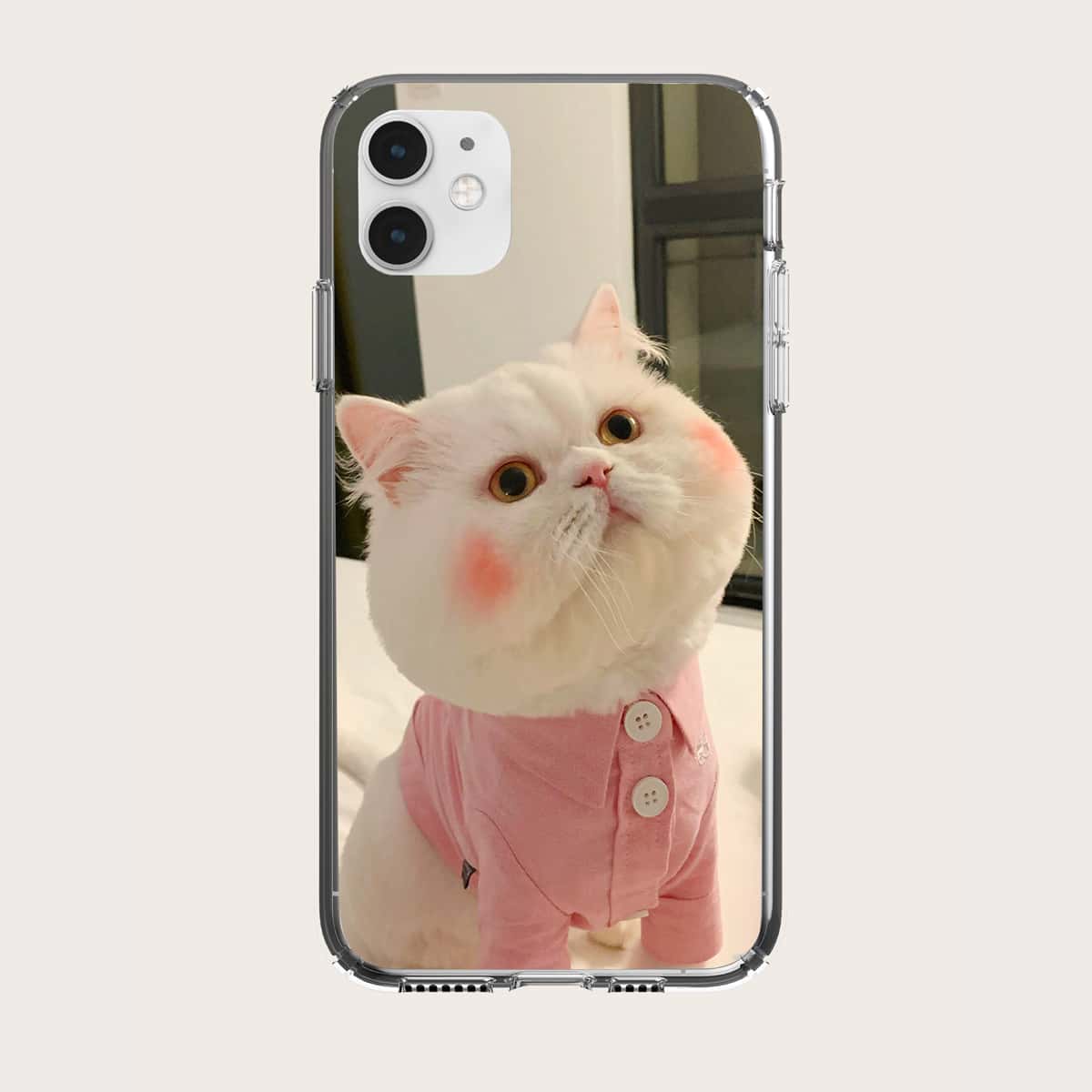 

Cat Print Phone Case, White