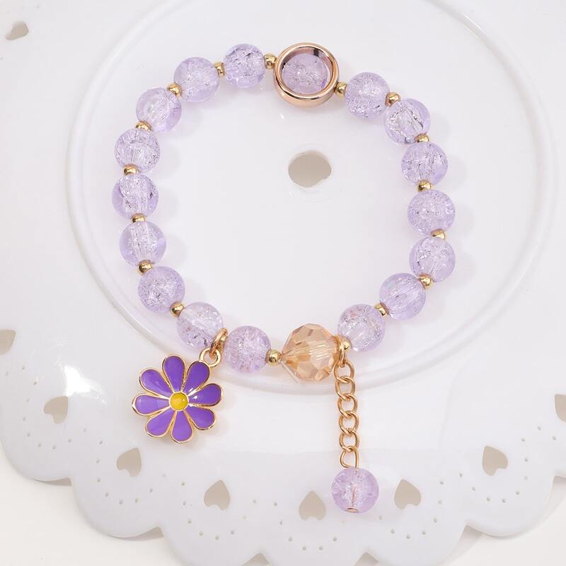 

Flower Decor Bracelet, Purple