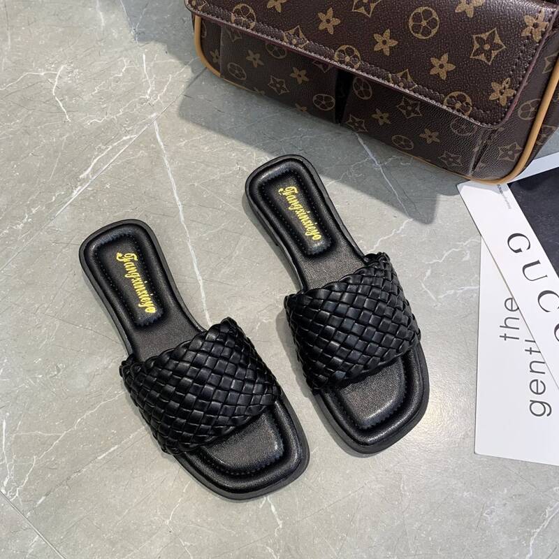 

Braided Slide Sandals, Black