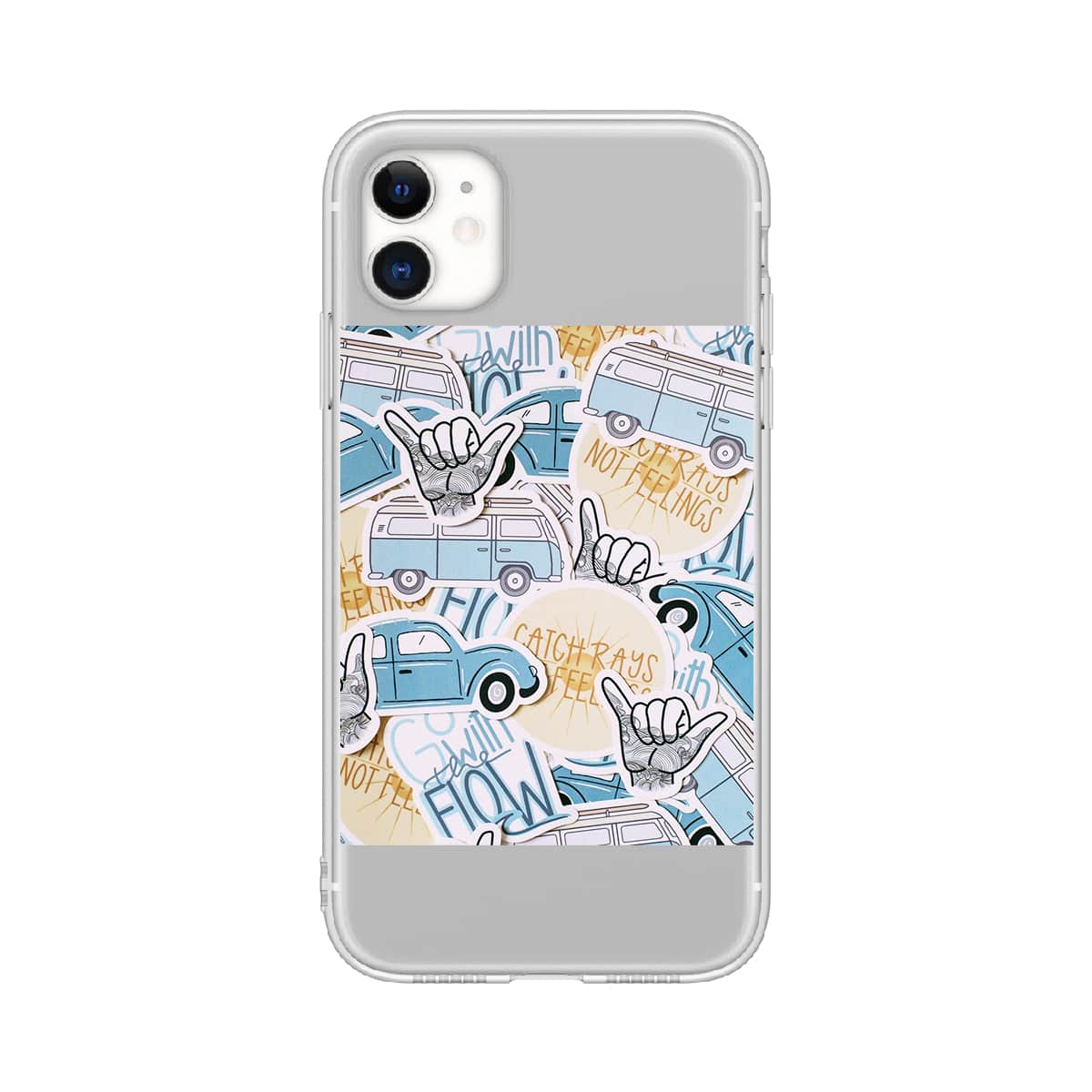 

Gesture & Car Print Phone Case, Multicolor