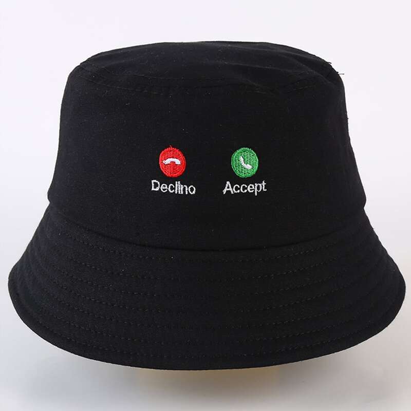 

Guys Letter Embroidery Bucket Hat, Black