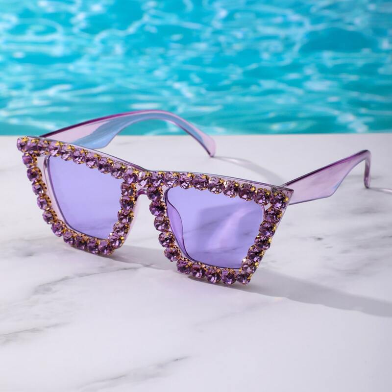 

Rhinestone Frame Tinted Lens Sunglasses