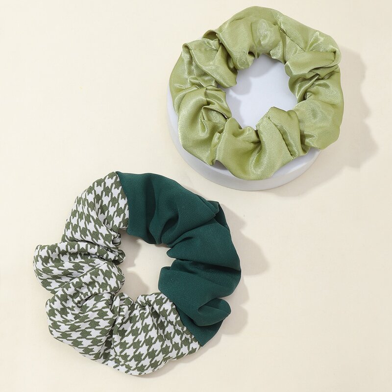 

2pcs Houndstooth Scrunchie, Green