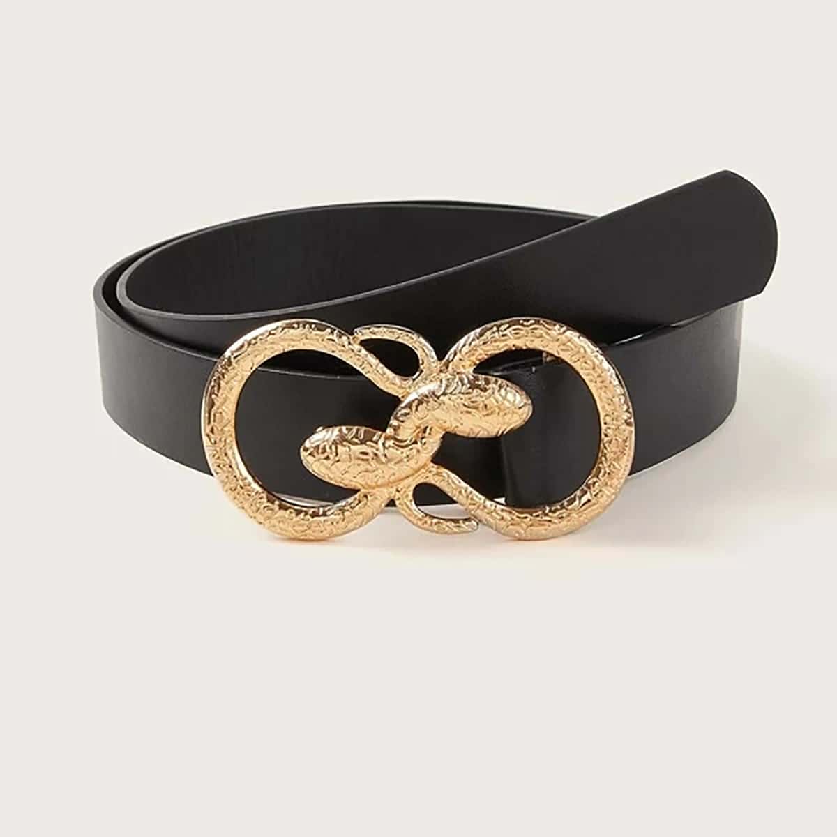 

Serpentine Buckle Belt, Black