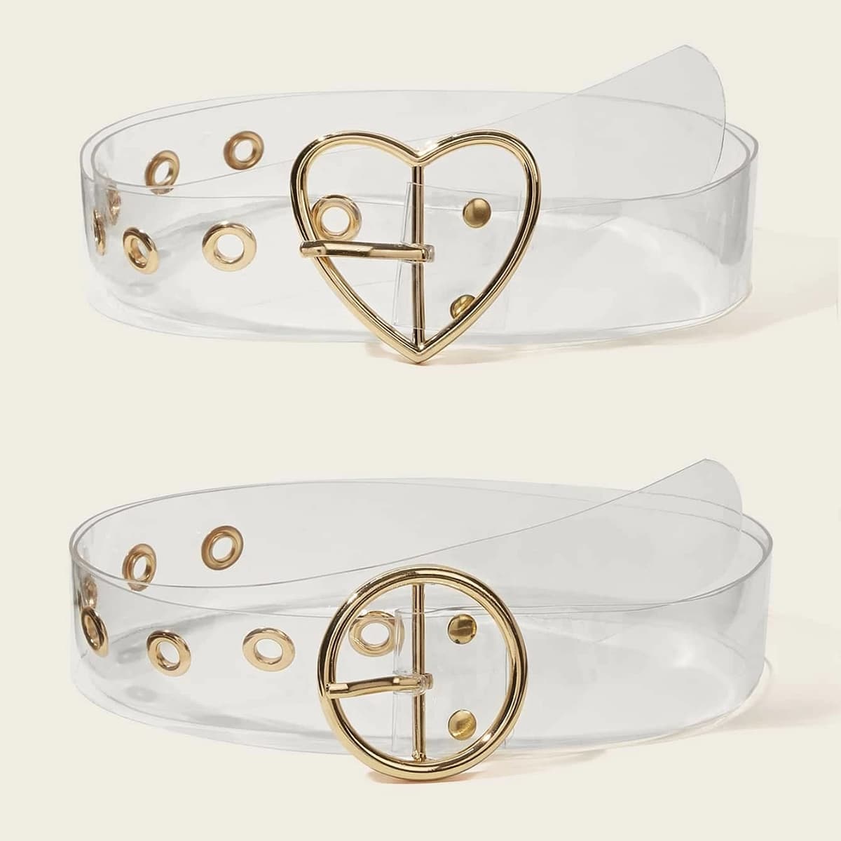 

2pcs Clear Buckle Belt