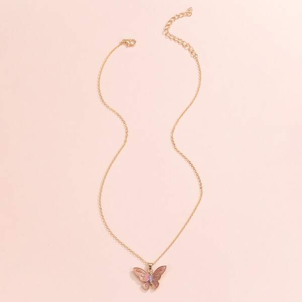 

Butterfly Pendant Necklace, Coffee brown