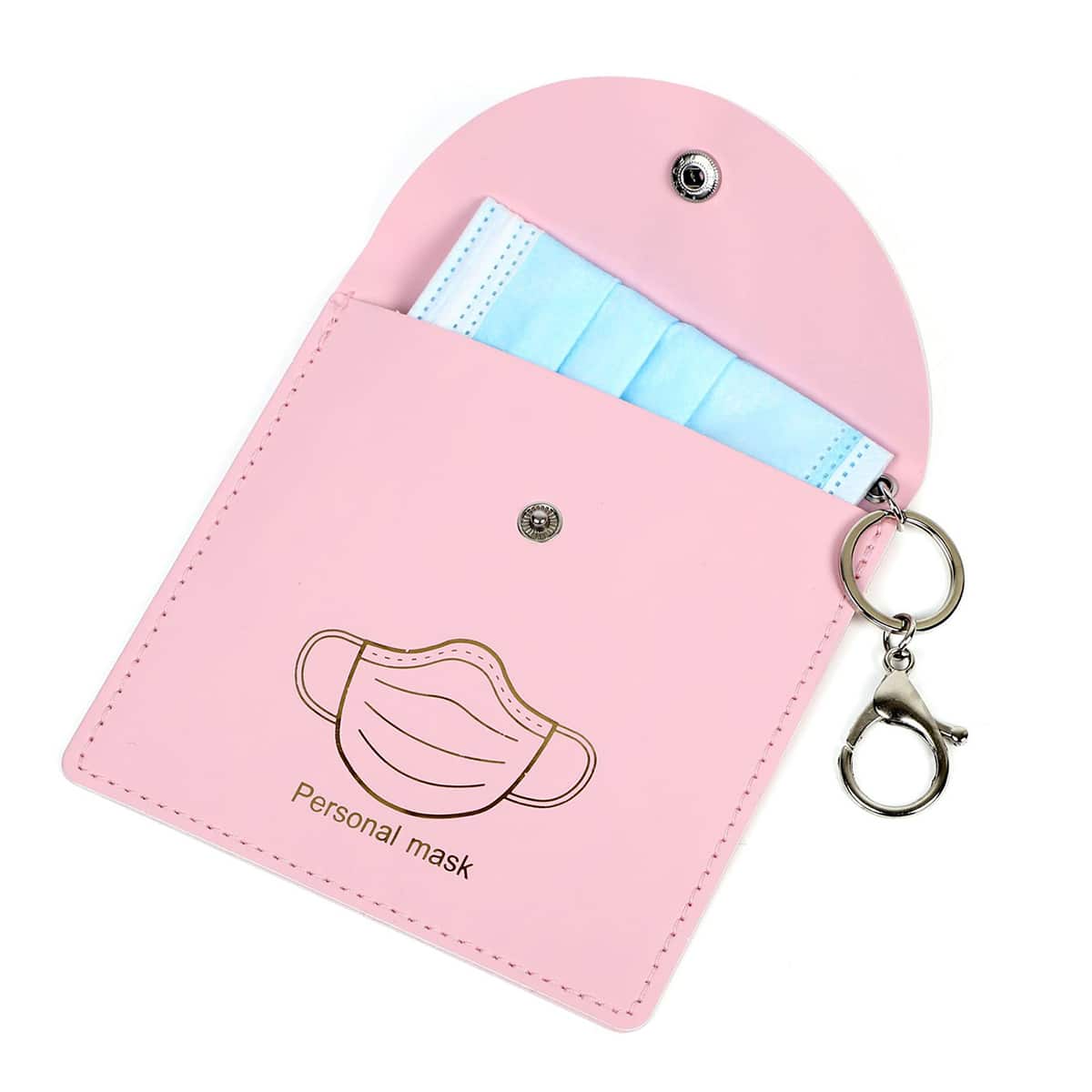 

1pc Keychain With Face Mask Bag, Pink