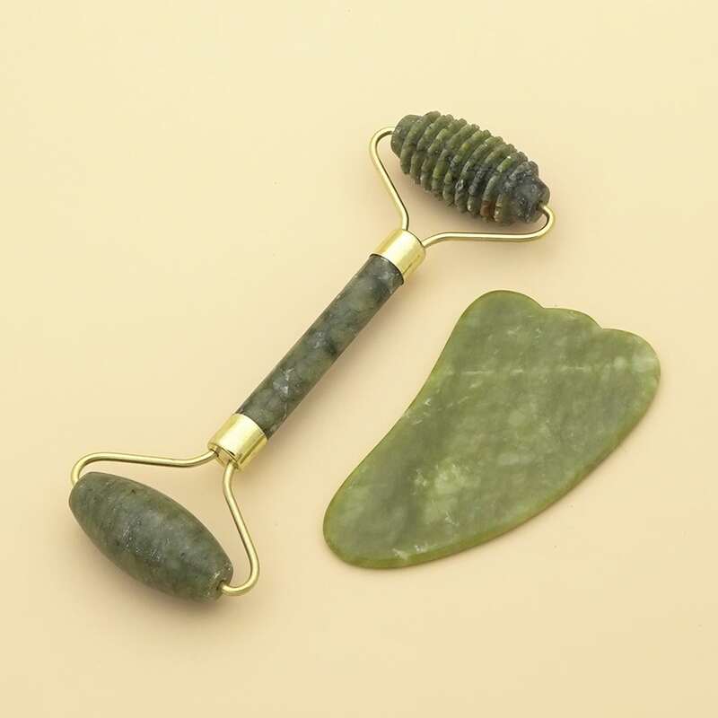

1pc Facial Massage Roller & 1pc GUASHA Massage Board, Green