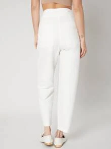 SHEIN Pantalones de lino - Blanco - Ver 2