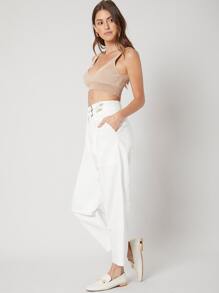 SHEIN Pantalones de lino - Blanco - Ver 5