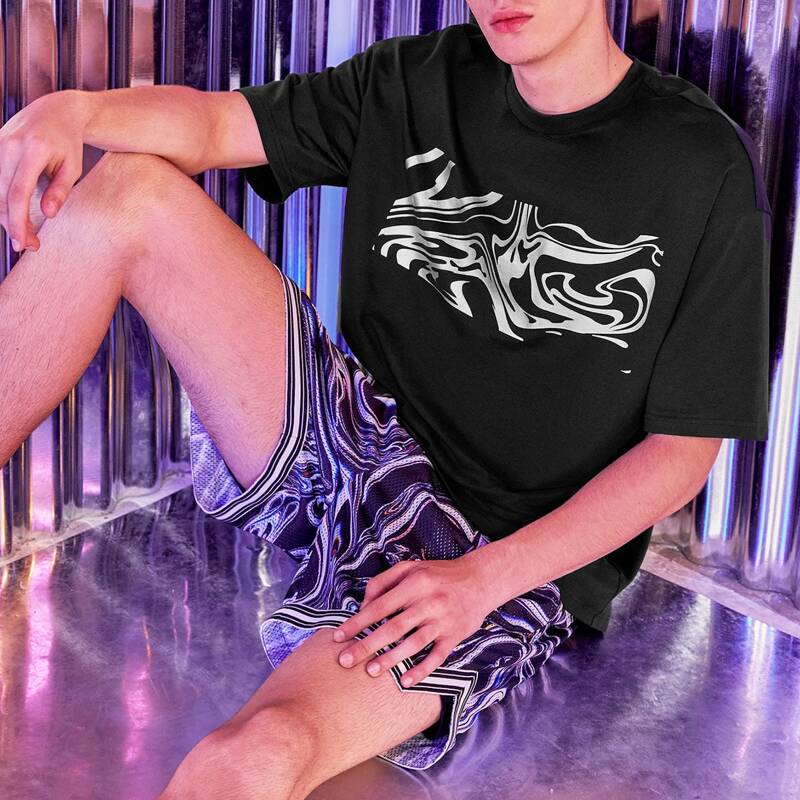 

Guys Marble Print Tee, Black