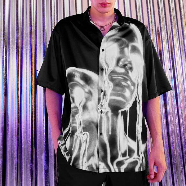 

Men Figure Graphic Shirt, Black