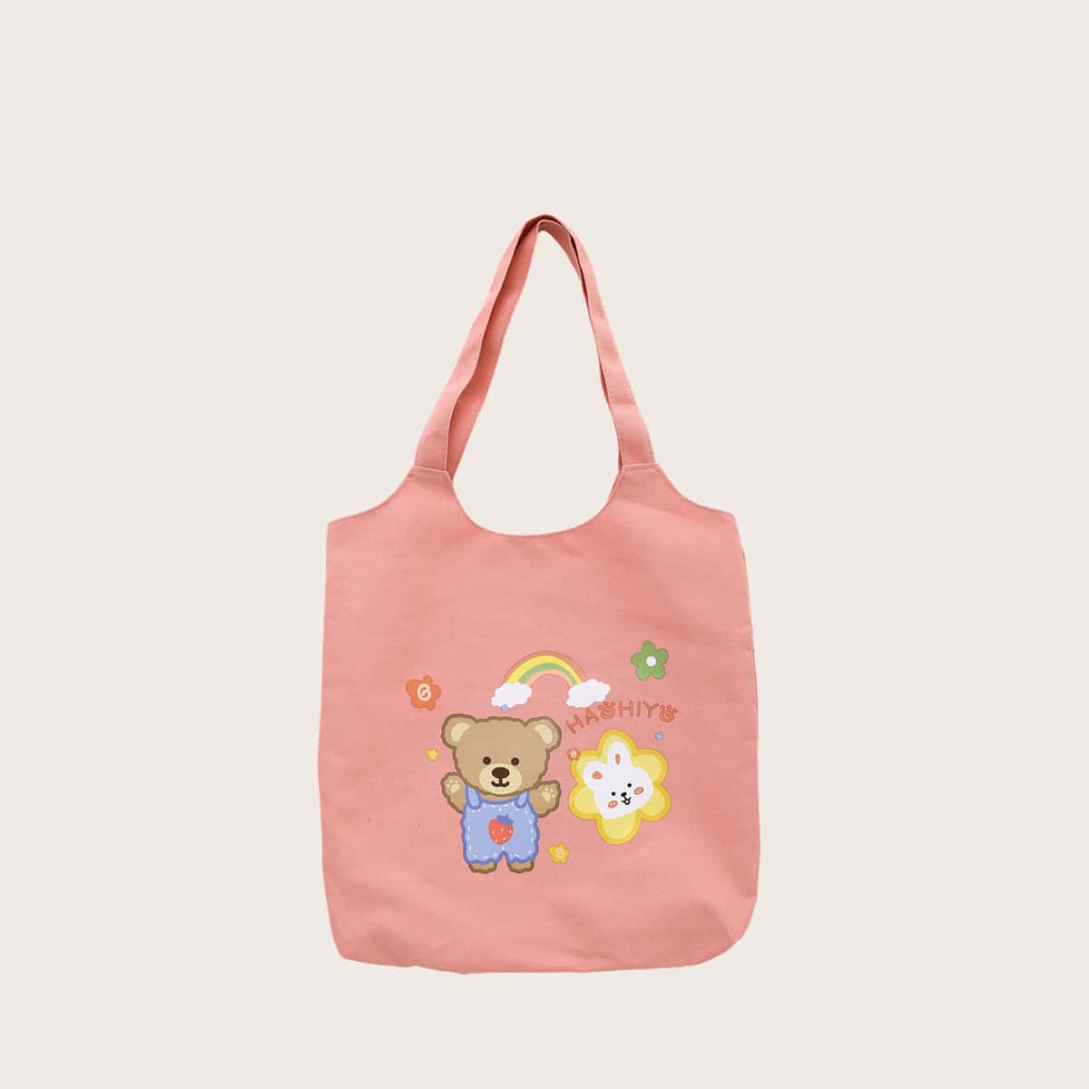 

Cartoon Graphic Satchel Bag, Pink