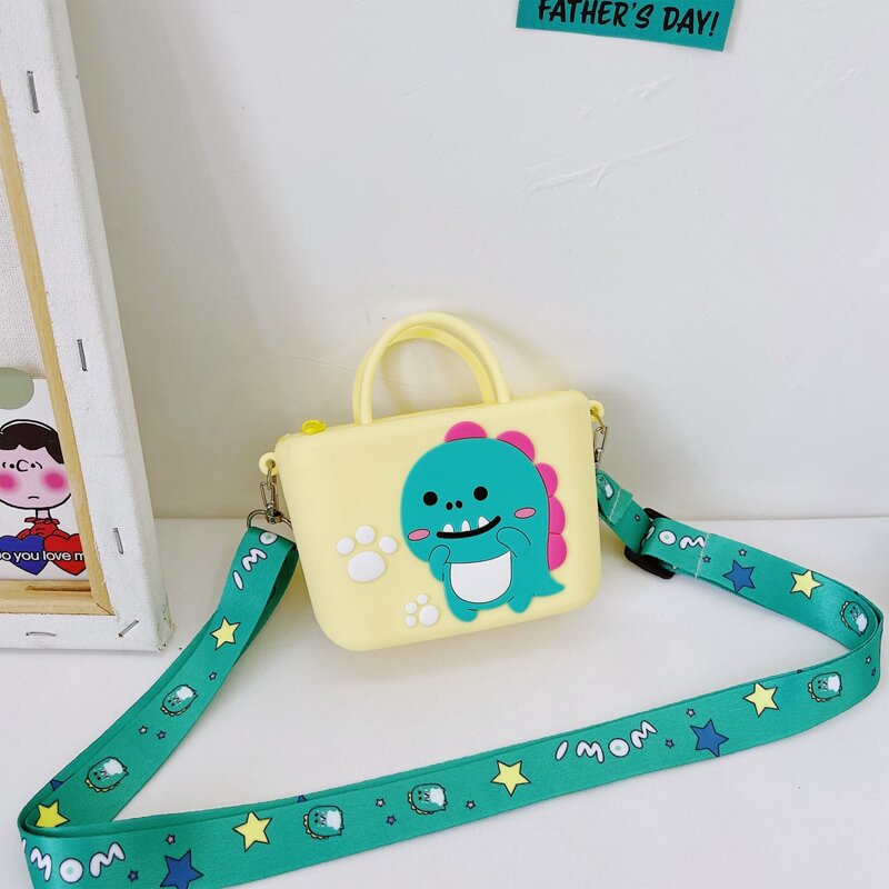 

Mini Cartoon Dinosaur Pattern Satchel Bag, Yellow