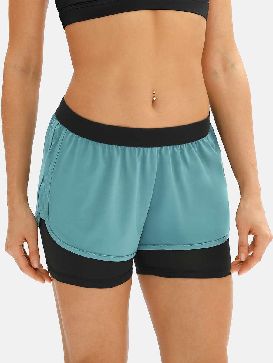 icyzone Quần short thể thao Đồ họa - Màu xanh Cadet - Xem 1