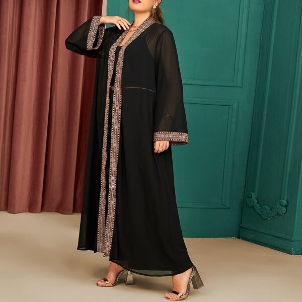 

Шифоновое кимоно размера плюс, Чёрный