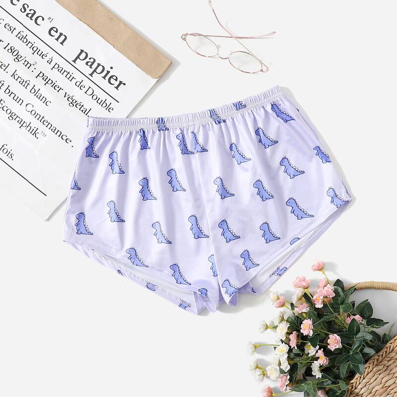 

Cartoon Graphic Sleep Shorts, Mauve purple
