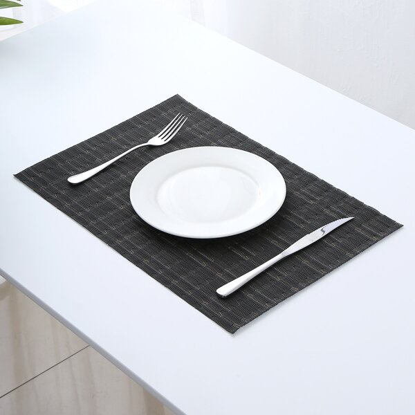 

1pc Rectangle Non-slip Placemat, Black