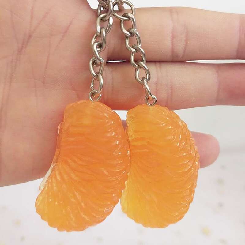

1pc Fruit Pendant Keychain, Orange