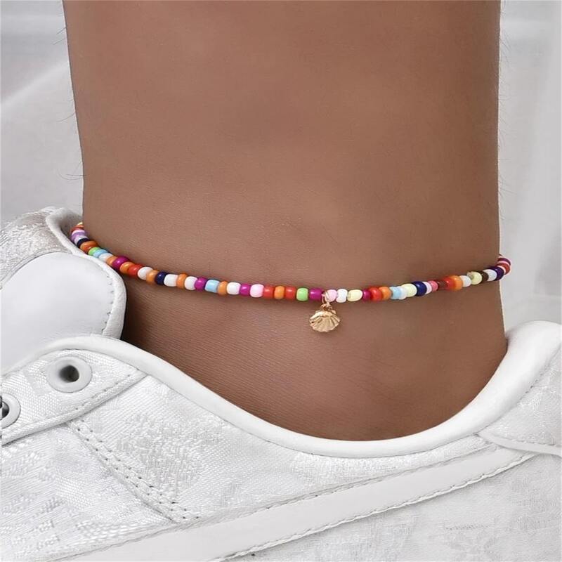 

Shell Beaded Anklet, Multicolor