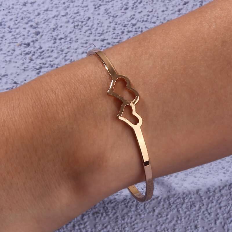 

Heart Cuff Bracelet, Gold