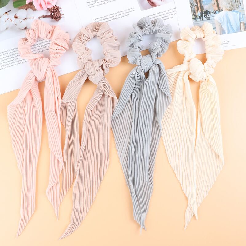 

1pc Random Plain Scrunchie Scarf, Multicolor