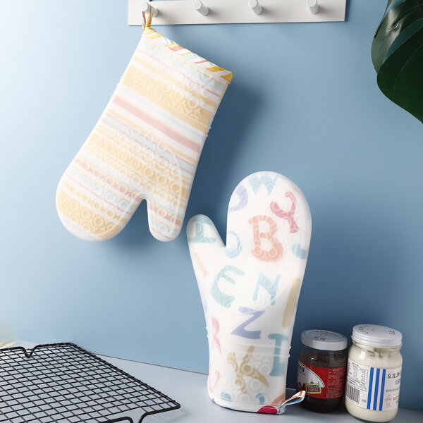 

1pc Random Pattern Oven Mitt, Multicolor