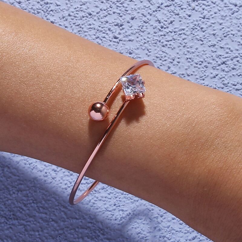 

Rhinestone Decor Bracelet, Rose gold