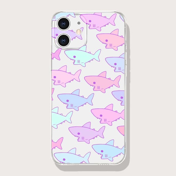 

Shark Print Phone Case, Clear