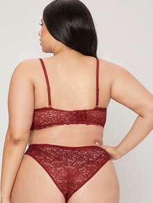 LUVLETTE Lingerie Lace Panty - Burgundy - View 6