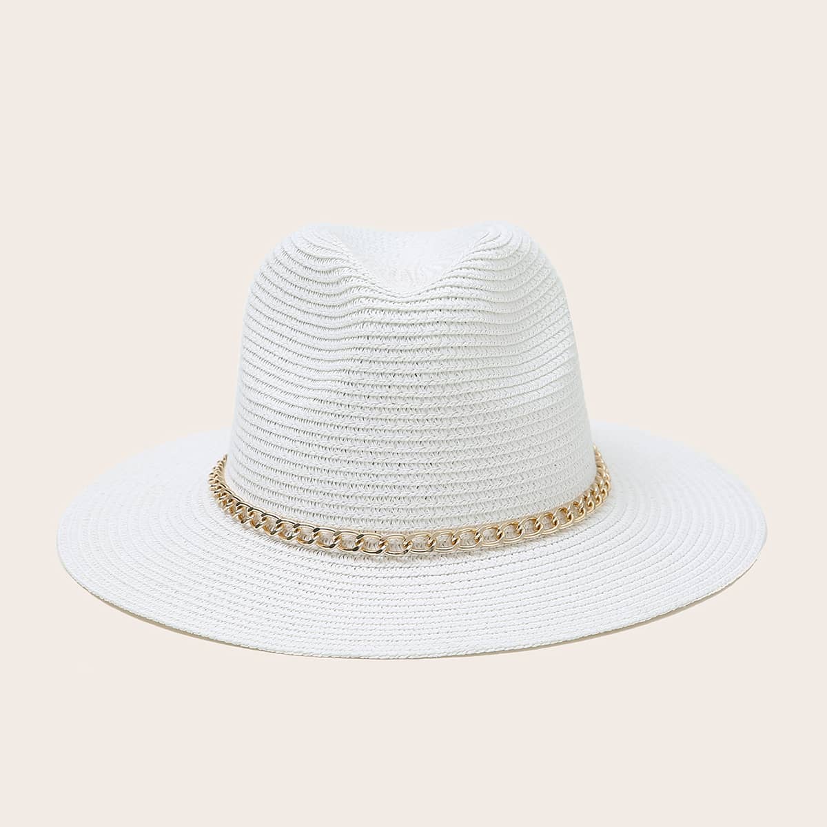 

Chain Decor Floppy Hat, White