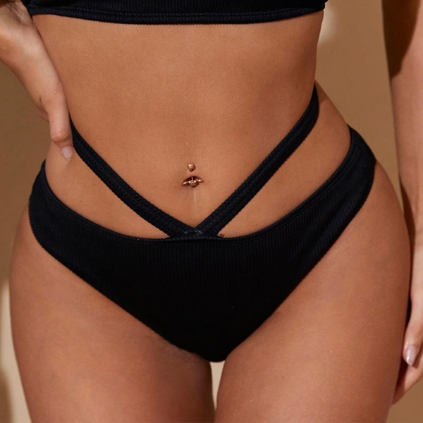 

Plain Rib Bikini Panty, Black